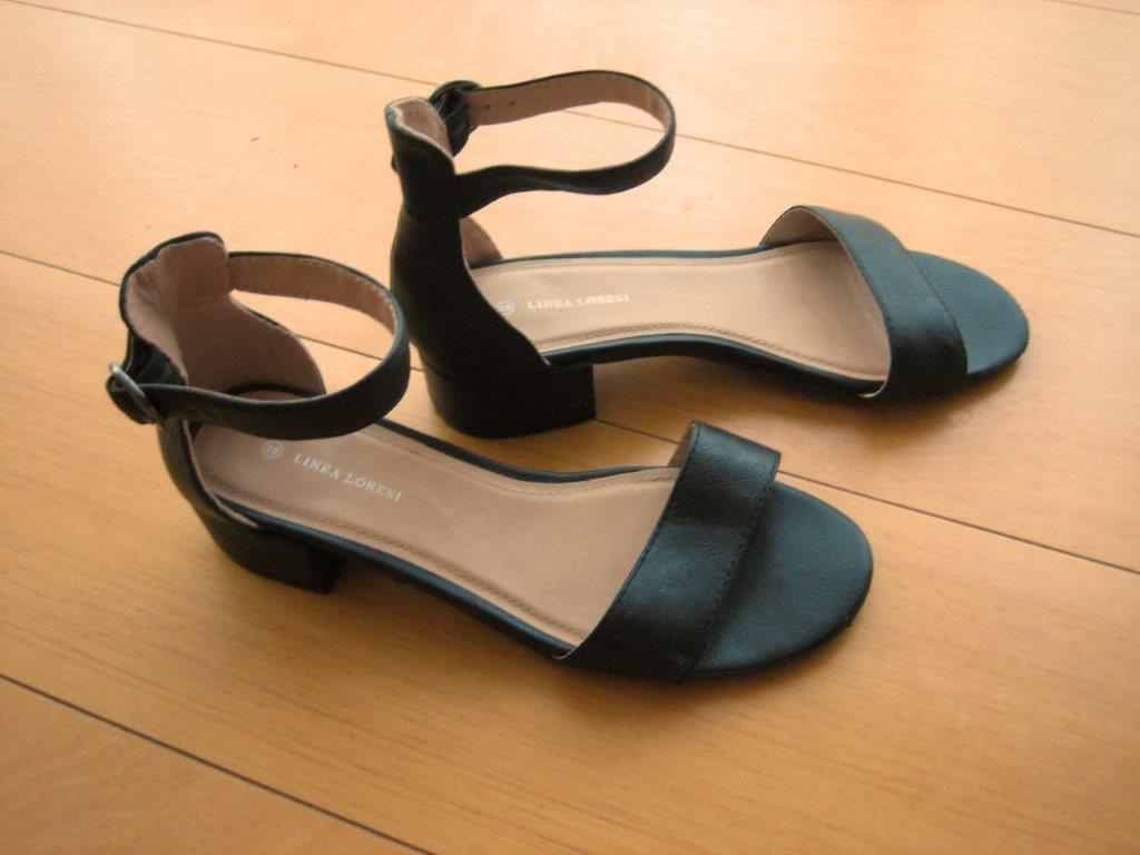 Luchtige zwart leren sandaaltjes LINEA LORESI 38 snazzeys, Verzenden, Zwart, Nieuw, Sandalen of Muiltjes