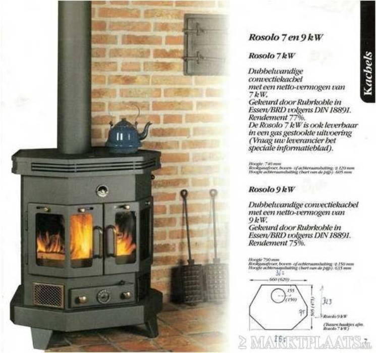 Folder Barbas Rosolo houtkachel 7 - 9 kw gezocht, Verzenden, Zo goed als nieuw