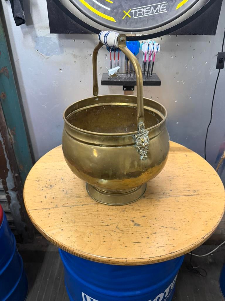 Te koop antiek messing emmer messing kolenbak messing, Antiek en Kunst, Antiek | Koper en Brons, Ophalen of Verzenden