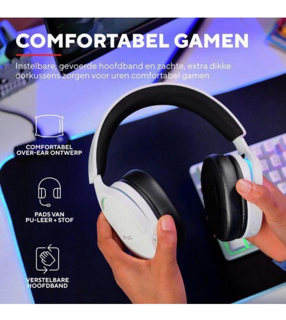 Trust GXT491W Fayzo - NIEUW Draadloze Gaming Headset PS5 PC, Computers en Software, Headsets, Mute-functie, Nieuw, Ophalen of Verzenden