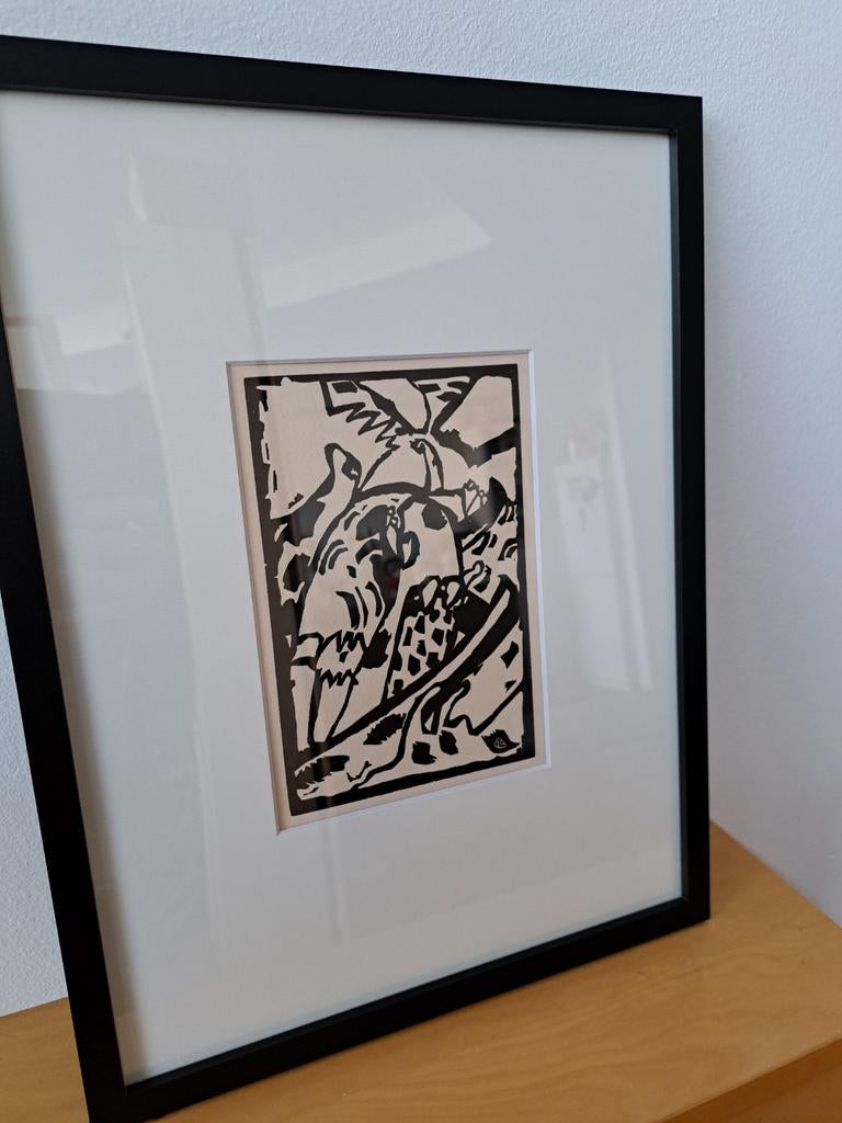 Houtsnede door Kandinsky, Antiek en Kunst, Ophalen of Verzenden