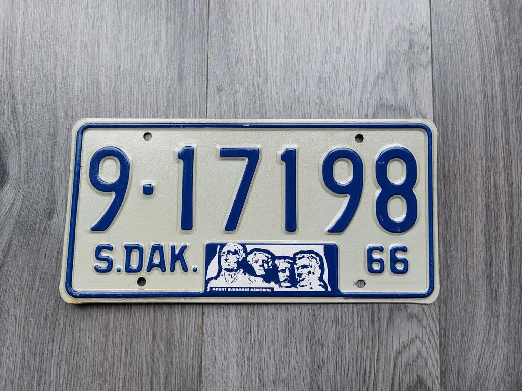 Kentekenplaat 1966 South Dakota USA Nummerplaat Nummerbord, Ophalen of Verzenden, Gebruikt, Auto's