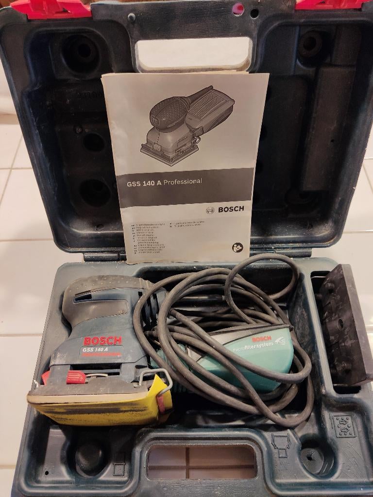 Bosch Professional GSS 140 A Vlakschuurmachine, Ophalen of Verzenden, Gebruikt, Minder dan 600 watt, Vlakschuurmachine