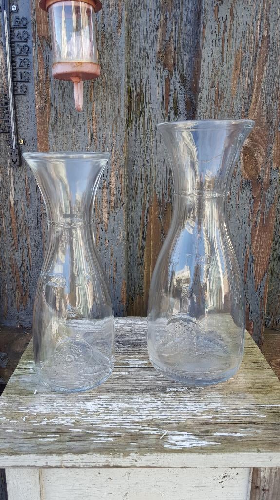 2x glazen karaf, Italiaans, Bormioli Rocco, helder glas. 3A2, Huis en Inrichting, Keuken | Keukenbenodigdheden, Gebruikt, Ophalen of Verzenden