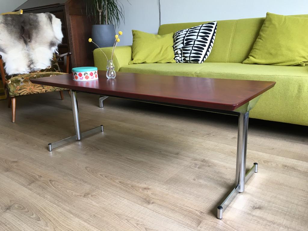 Vintage design salontafel, Ophalen, 100 tot 150 cm, Overige materialen, 50 tot 100 cm