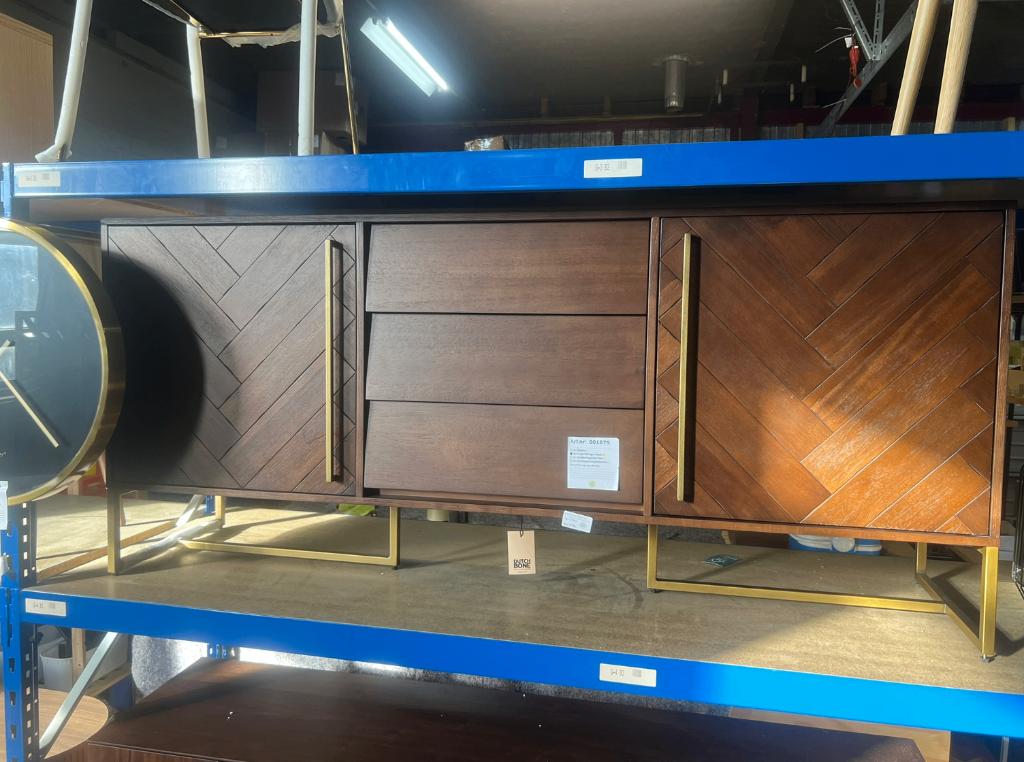 Dutchbone Class Dressoir Donkerbruin | Van €1599, nu, Kunststof, Dutchbone, 150 tot 200 cm, Nieuw