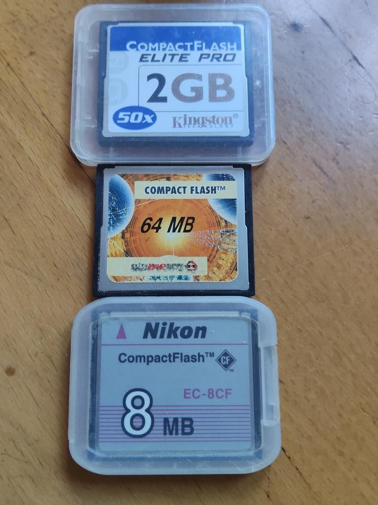 CompactFlash Kaarten - 2GB, 64MB, 8MB, Audio, Tv en Foto, Fotografie | Geheugenkaarten, Gebruikt, Kingston, Nikon, Minder dan 2 GB