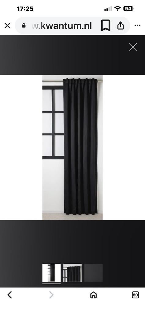 Gordijen 8 pakken zwart, Huis en Inrichting, Stoffering | Gordijnen en Lamellen, 100 tot 150 cm, 200 cm of meer, Zwart, Nieuw