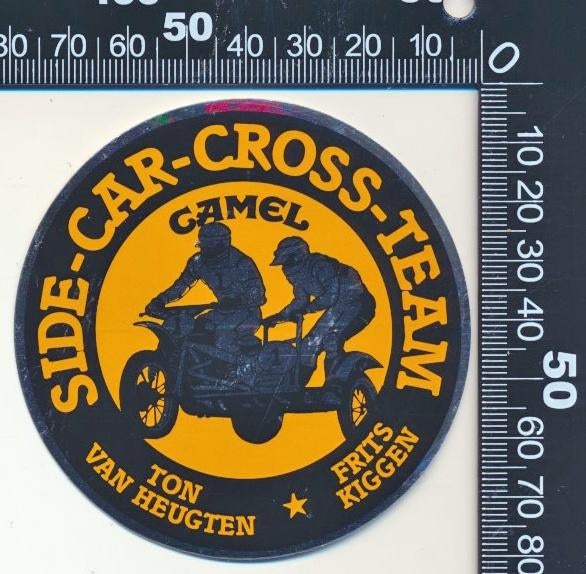Sticker: Ton van Heugten - Frits Kiggen Sidecar Cross Team, Verzamelen, Ophalen of Verzenden, Zo goed als nieuw, Auto of Motor