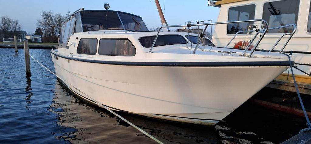 Waterland Motorkruiser met Boegschroef en Nieuwe Tent, Diesel, Ophalen of Verzenden, Polyester, 6 tot 9 meter