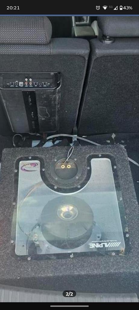 Alpine SWR-1241D Subwoofer + Caliber Versterker, Ophalen of Verzenden, Gebruikt