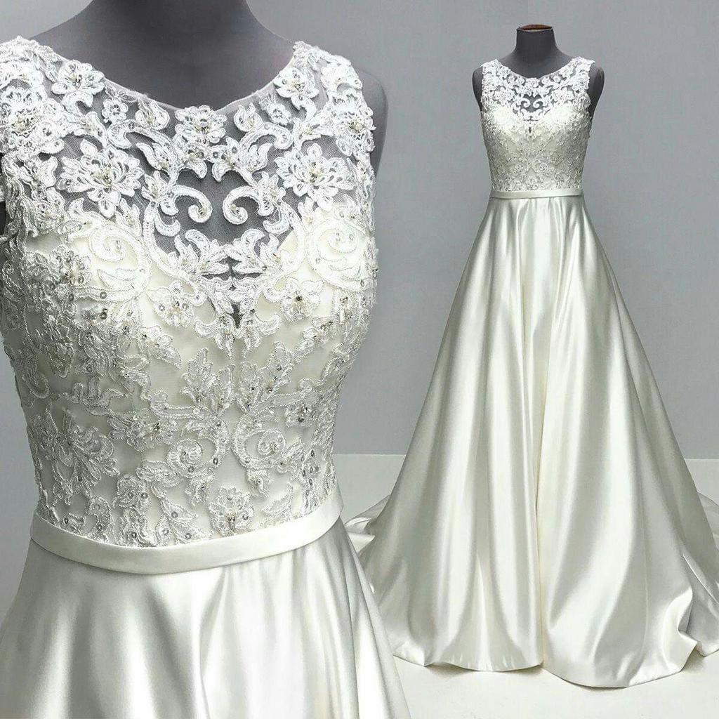 Ivory trouwjurk in UK maat 18 met onderrok en haakje, Ophalen of Verzenden, Zo goed als nieuw, Wit, Trouwjurk