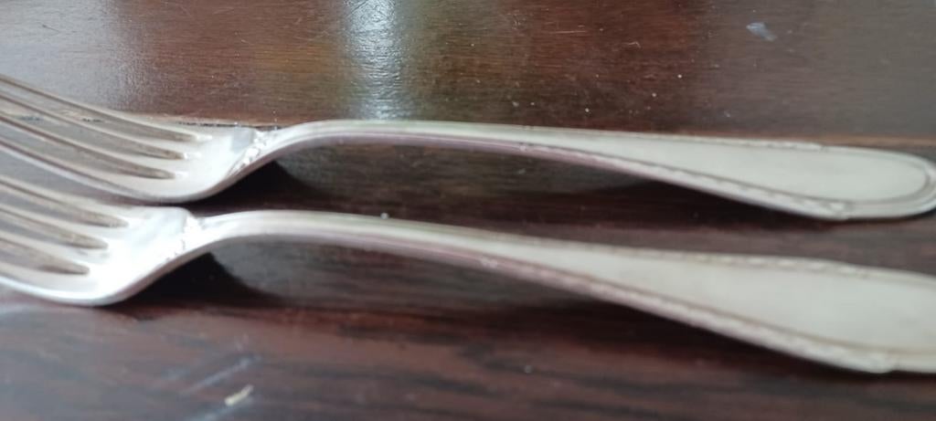 2 verzilverde vorken van Wellner 90, Ophalen of Verzenden