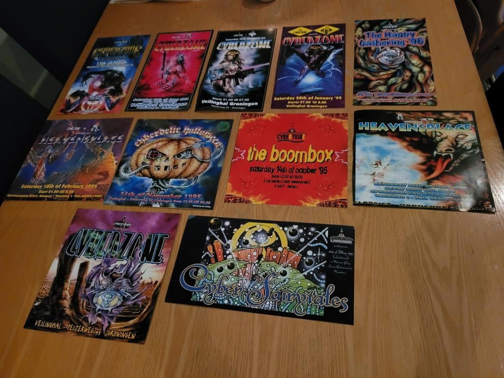 Cyberzone / cybertribe flyers ( hardcore gabber thunderdome, Ophalen of Verzenden