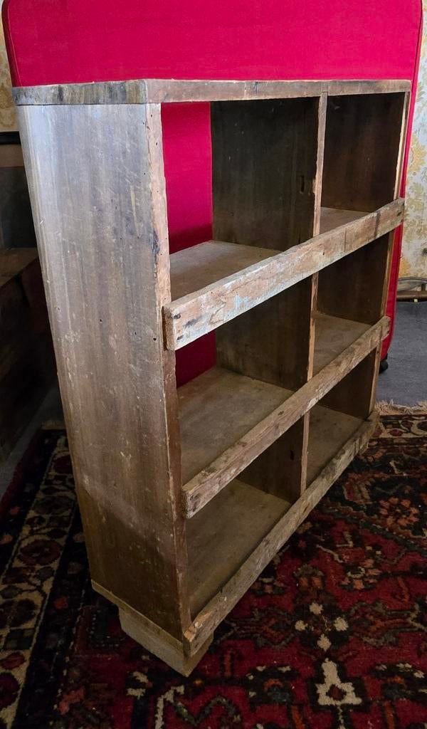 Superleuk oud Frans houten vakkenkastje kastje, Ophalen of Verzenden