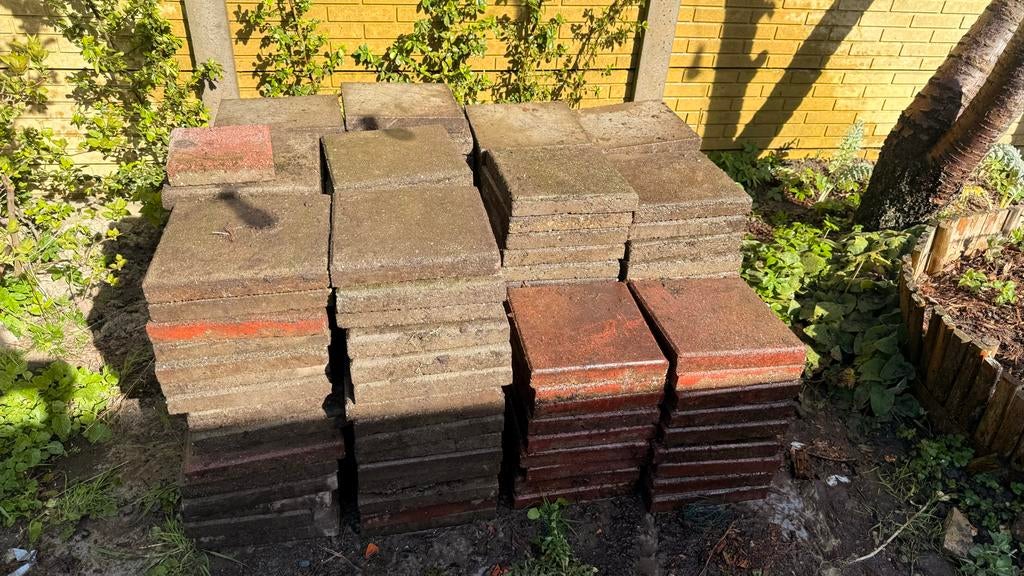 Sier tegels en stenen, Tuin en Terras, Ophalen, Gebruikt, 10 m² of meer, Beton