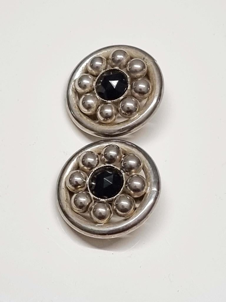 Zeeuws knoopje alpaca zilver clip oorbellen strass steen, Ophalen of Verzenden, Zo goed als nieuw, Zilver, Overige materialen