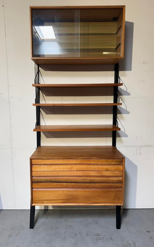 Poul Cadovius by Royal System vintage modulsir wandsysteem, Gebruikt, Met deur(en), 200 cm of meer, Glas