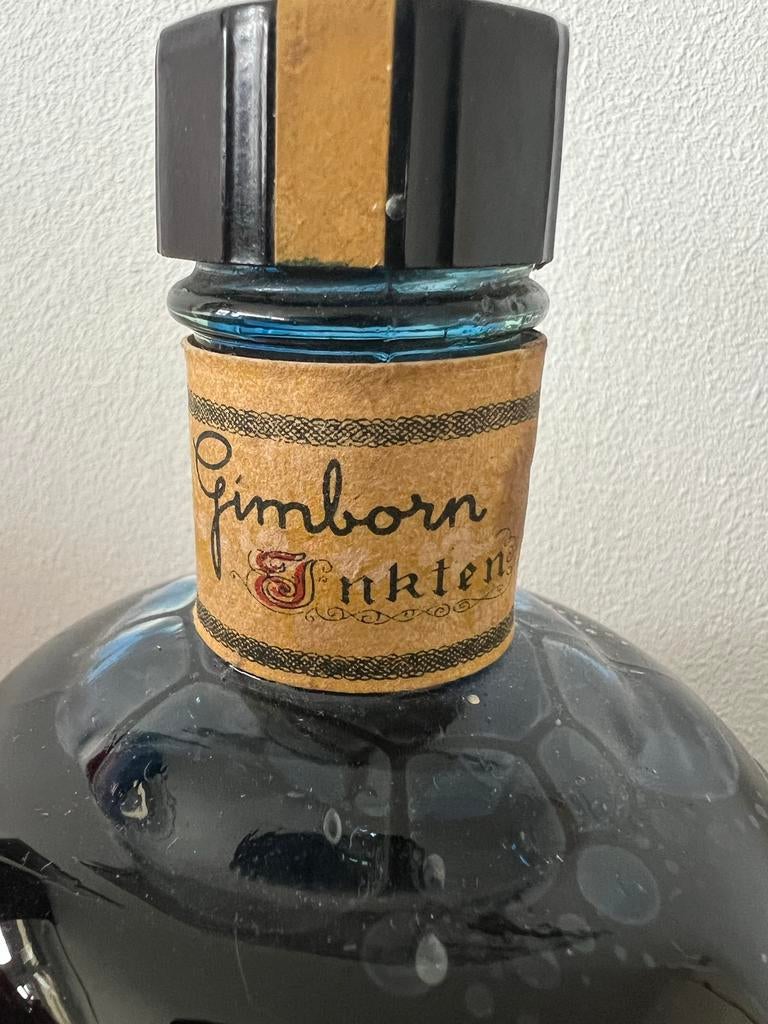 Vintage Gimborn Inktfles - Blauwe IJzergal Inkt, Ophalen of Verzenden, Zo goed als nieuw