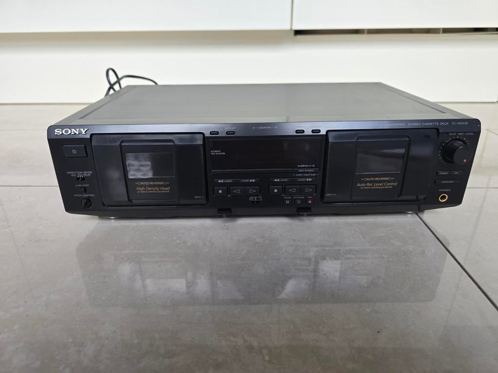 Sony TC-WE435 Dubbel Cassettedeck - Uitstekende Staat, Ophalen of Verzenden, Dubbel, Sony, Tiptoetsen