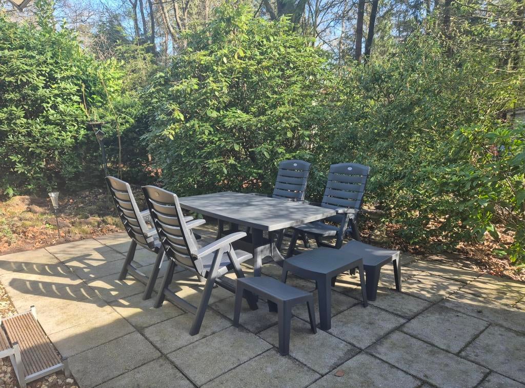 Hartman tuinset - antraciet grijs, Tuin en Terras, Ophalen, 4 zitplaatsen, Kunststof, Gebruikt