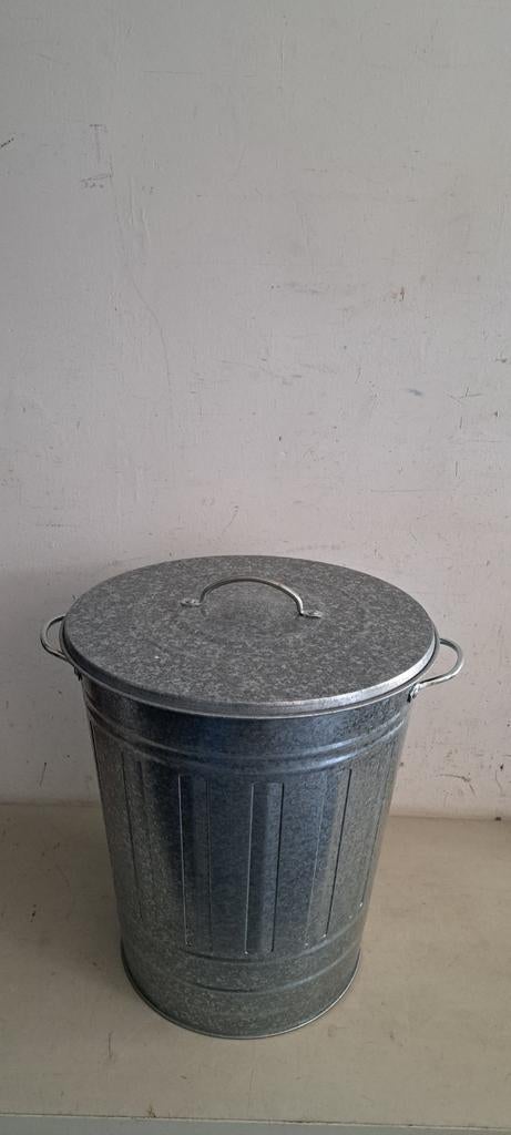 Zinken afvalbak vuilnisbak met deksel, 40 liter of meer, Ophalen of Verzenden, Minder dan 50 cm