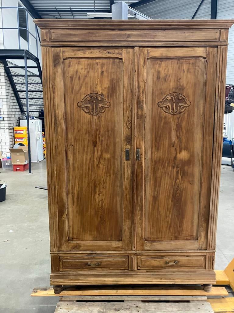 Antieke houten kast, Antiek en Kunst, Ophalen