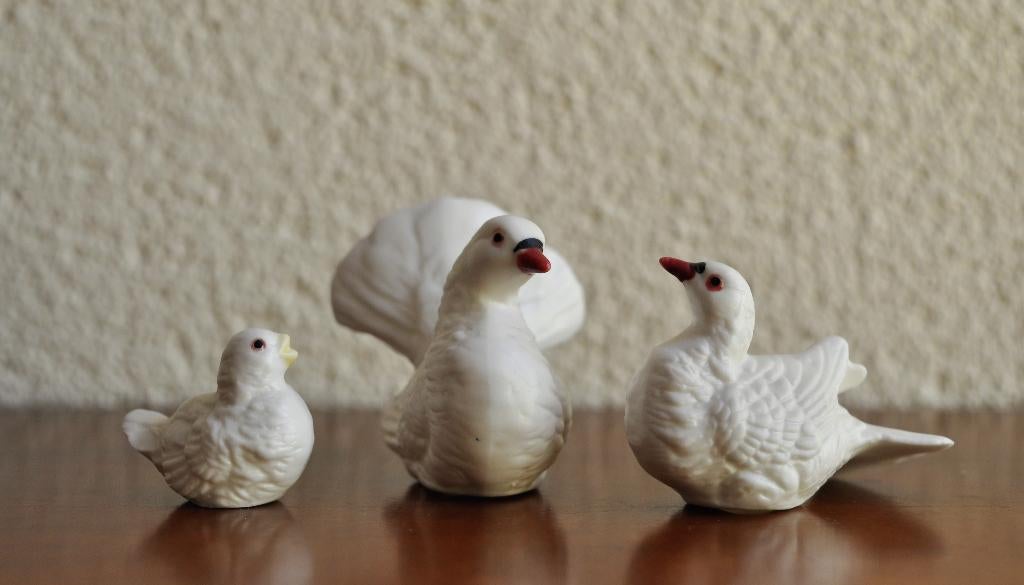Kleine beeldjes Pauw Bone China Porselein, Ophalen of Verzenden, Gebruikt, Vogel, Beeldje of Figuurtje