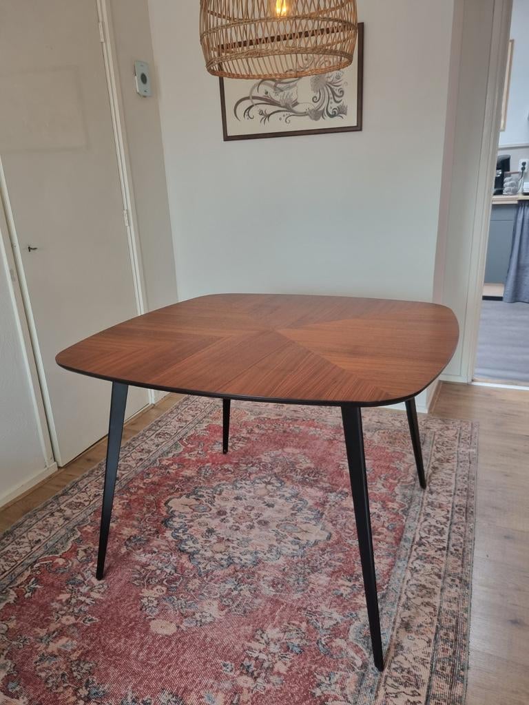 Prachtige tafel vintagelook, Gebruikt, Metaal of Aluminium, Vierkant, Ophalen of Verzenden