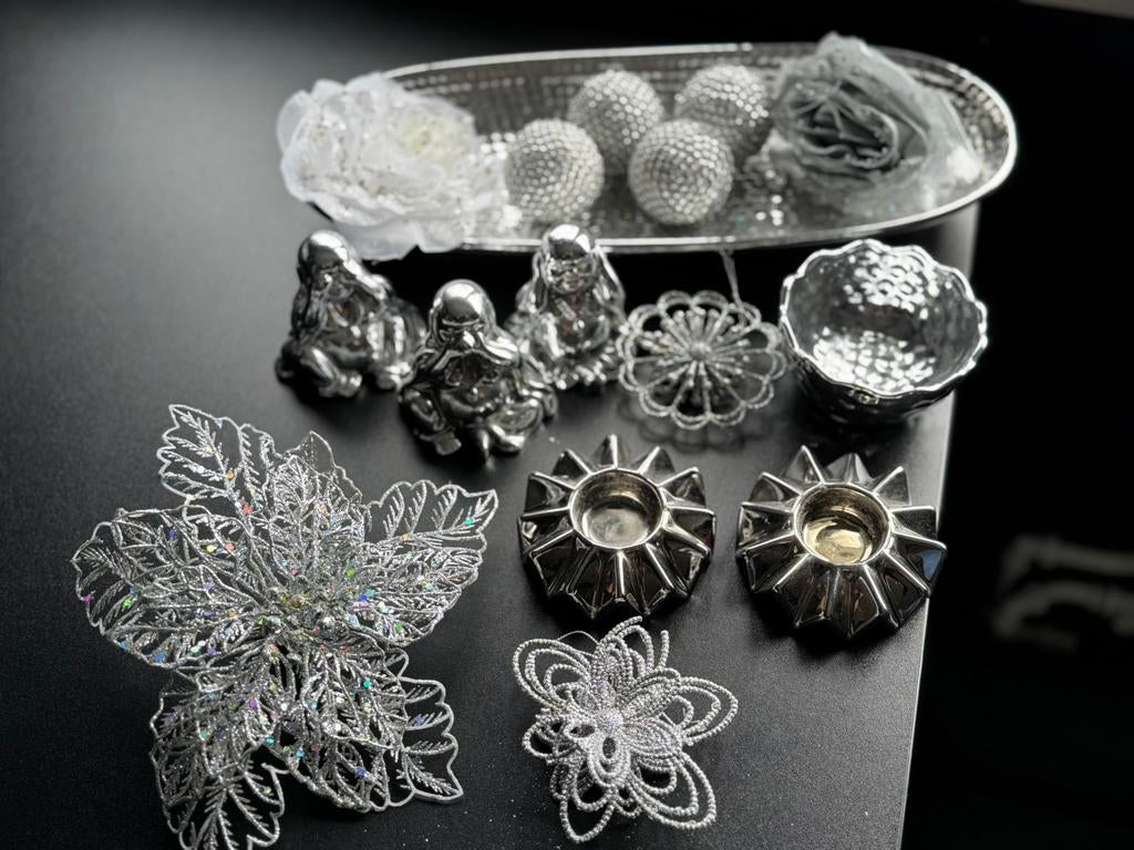 Zilveren schaal -buddah’s-waxinelichthouders -schaaltje, Ophalen, Zo goed als nieuw