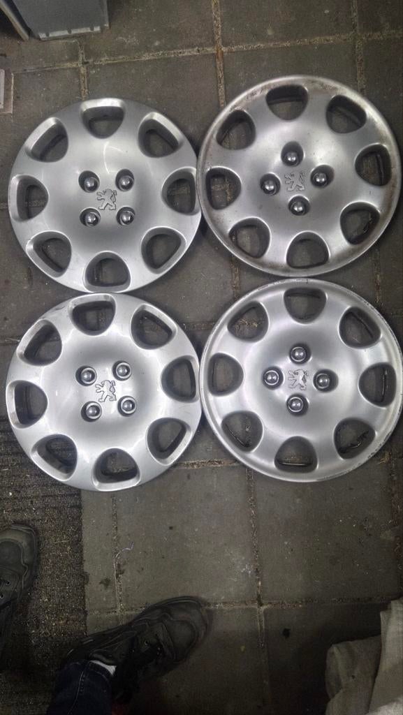Originele Peugeot 15 inch wieldoppen wieldop (set van 4), Auto diversen, Wieldoppen, Ophalen of Verzenden, Gebruikt