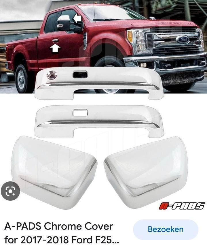 Chrome deurgrepen & spiegelkappen voor Ford F250/F350, Auto-onderdelen, Ophalen of Verzenden, Nieuw, Ford