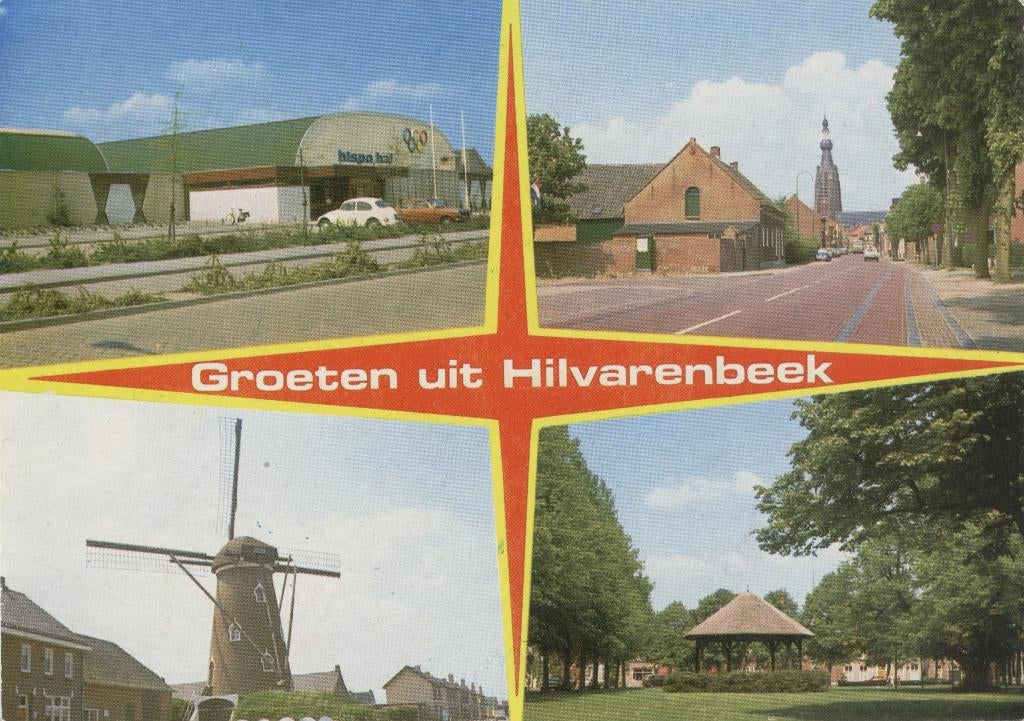 Hilvarenbeek 4 luik Groeten uit, Verzenden, 1940 tot 1960, Ongelopen, Noord-Brabant