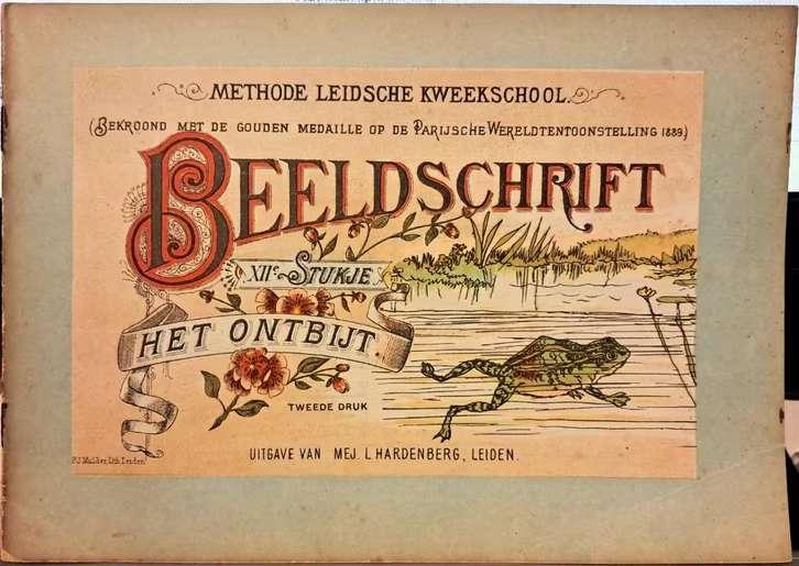 Beeldschrift (school)boekje 'het ontbijt'; 2e druk rond 1900, Antiek en Kunst, Antiek | Boeken en Bijbels, Verzenden, W. Haanstra
