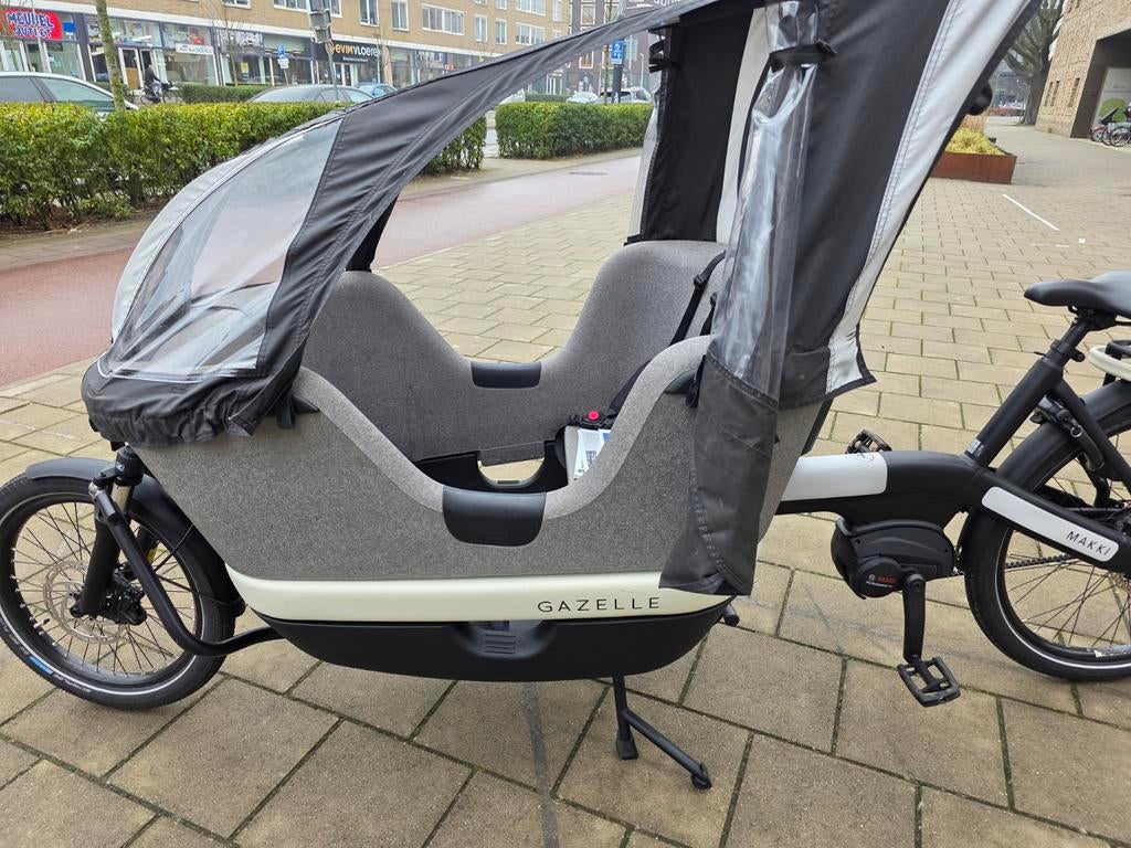 Gazelle Makki bakfiets met huif - Ideaal voor gezinnen!, Huif, Info@gazelle.nl, Ophalen of Verzenden, 2 kinderen