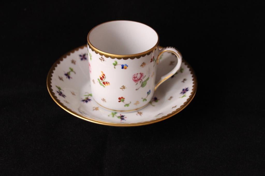 Antiek mokka kop en schotel A.Hamann Dresden c 1903, Ophalen of Verzenden