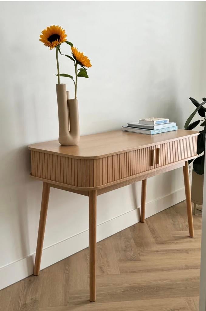 Sidetable/bureau Japandi stijl leenbakker, Huis en Inrichting, Tafels | Sidetables, Ophalen, 100 tot 150 cm, Nieuw, Overige houtsoorten