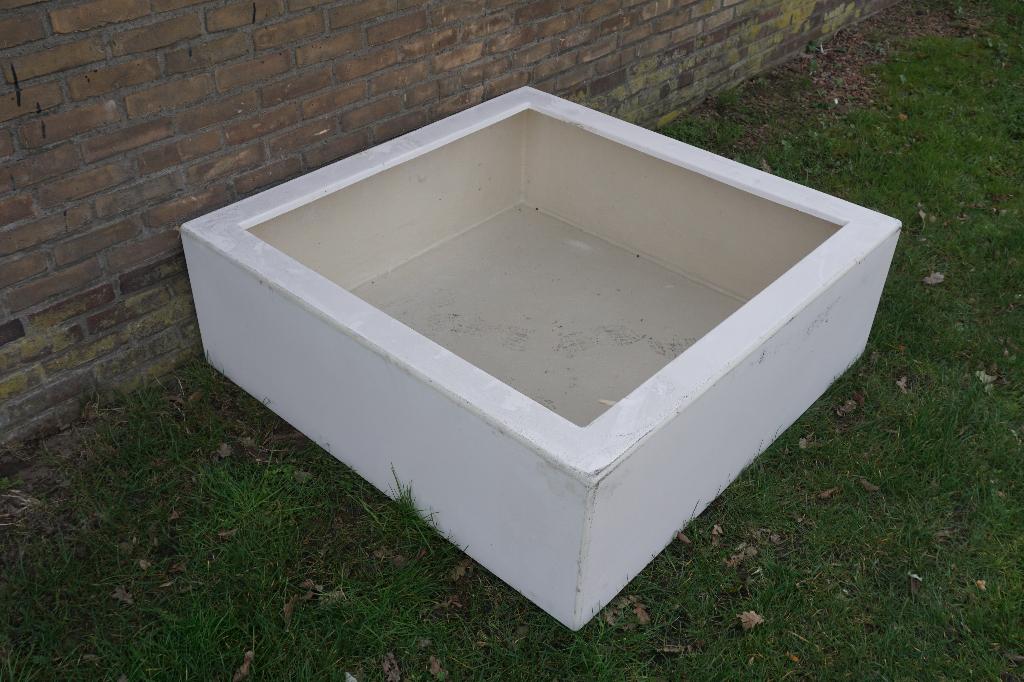 Polyester bloembak plantenbak 120x120x40 | wit, Ophalen, Kunststof, 100 cm of meer, Vierkant