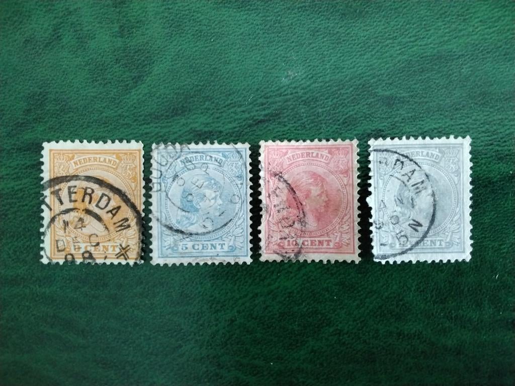 Nederland prinses Wilhelmina zegels 1891 gestempeld, Postzegels en Munten, Postzegels | Nederland, Verzenden, T/m 1940, Gestempeld