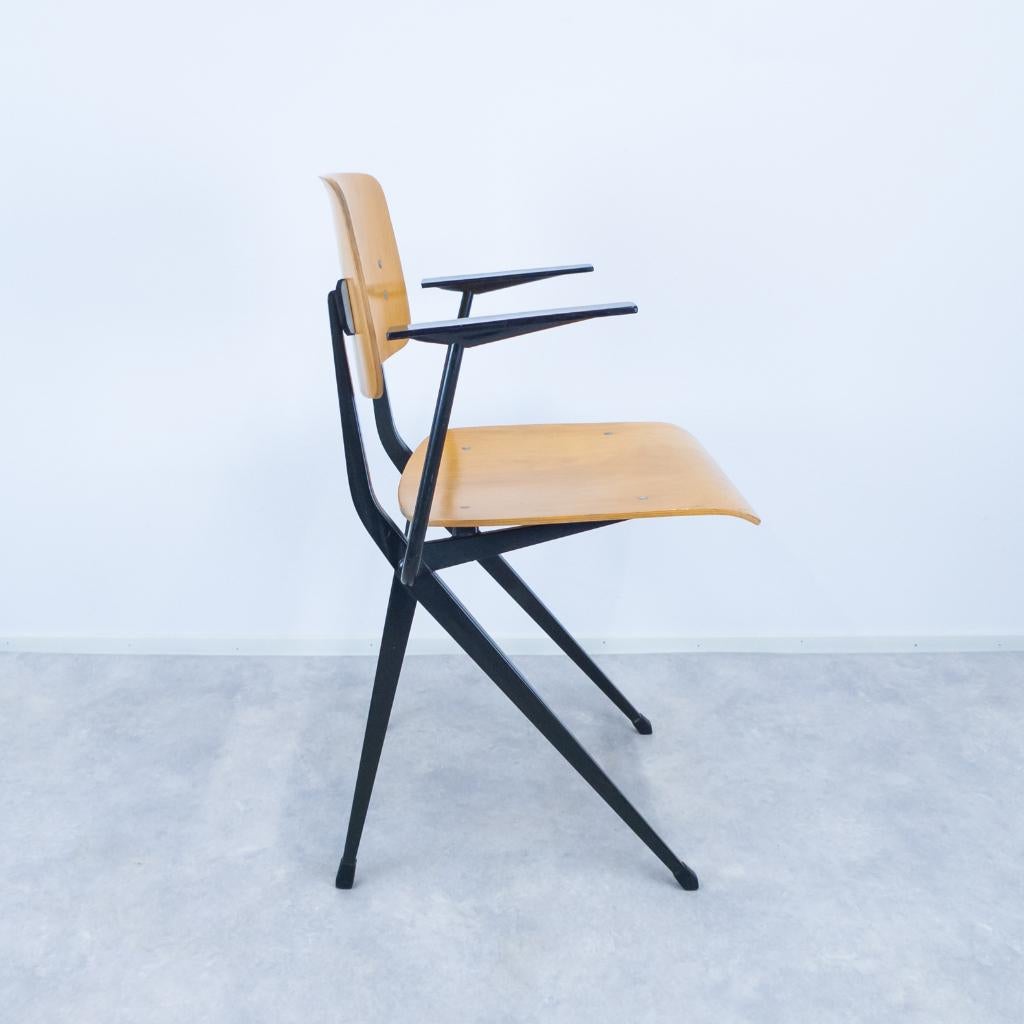 vintage stoel Marko industrieel hout 60s 70s, Huis en Inrichting, Gebruikt, Overige kleuren, -, Ophalen of Verzenden