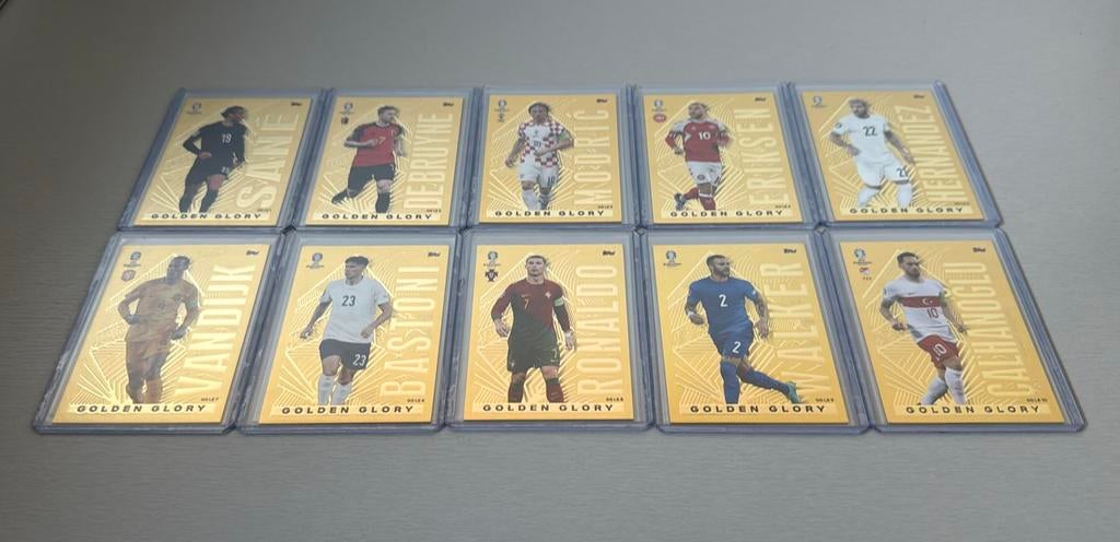 Topps Match Attax Euro 2024 Golden Glory Full Set, Hobby en Vrije tijd, Stickers en Plaatjes, Ophalen of Verzenden, Nieuw, Meerdere plaatjes