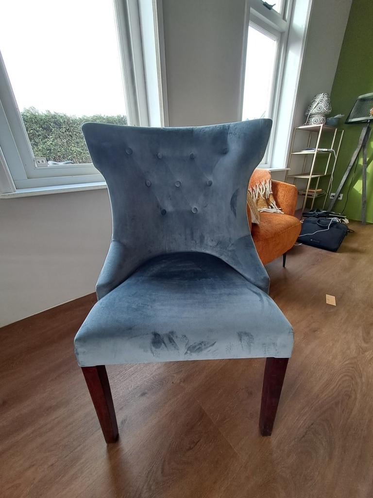 Mooie stoel / fauteuil blauw, Ophalen, Blauw, Zo goed als nieuw, Eén