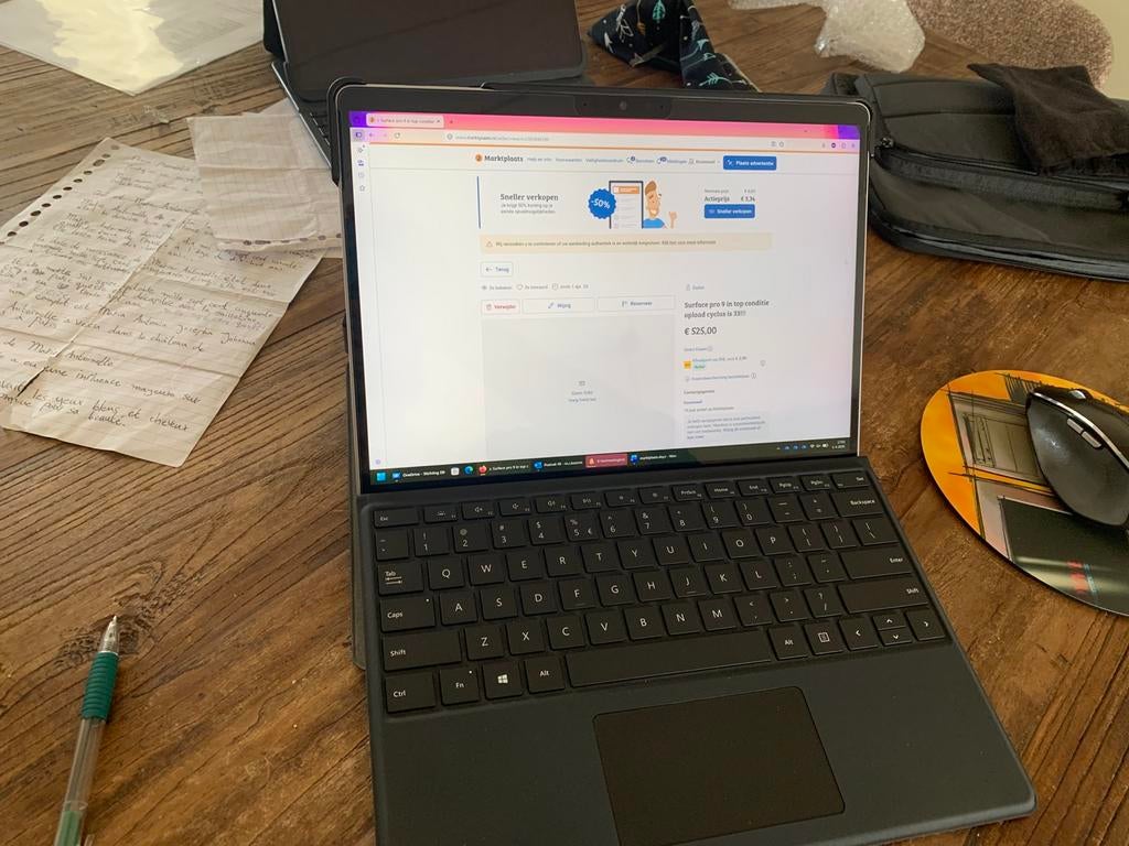 Surface pro 9 in top conditie oplaad cyclus is 33!!!, Computers en Software, Windows Laptops, 2 tot 3 Ghz, Qwerty, 8 GB, 13 inch