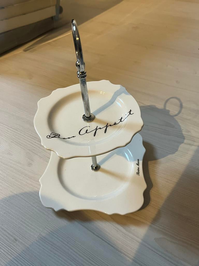 Riviera Maison Etagère 'Bon Appetit' - 2 Laags, Ophalen of Verzenden, Zo goed als nieuw