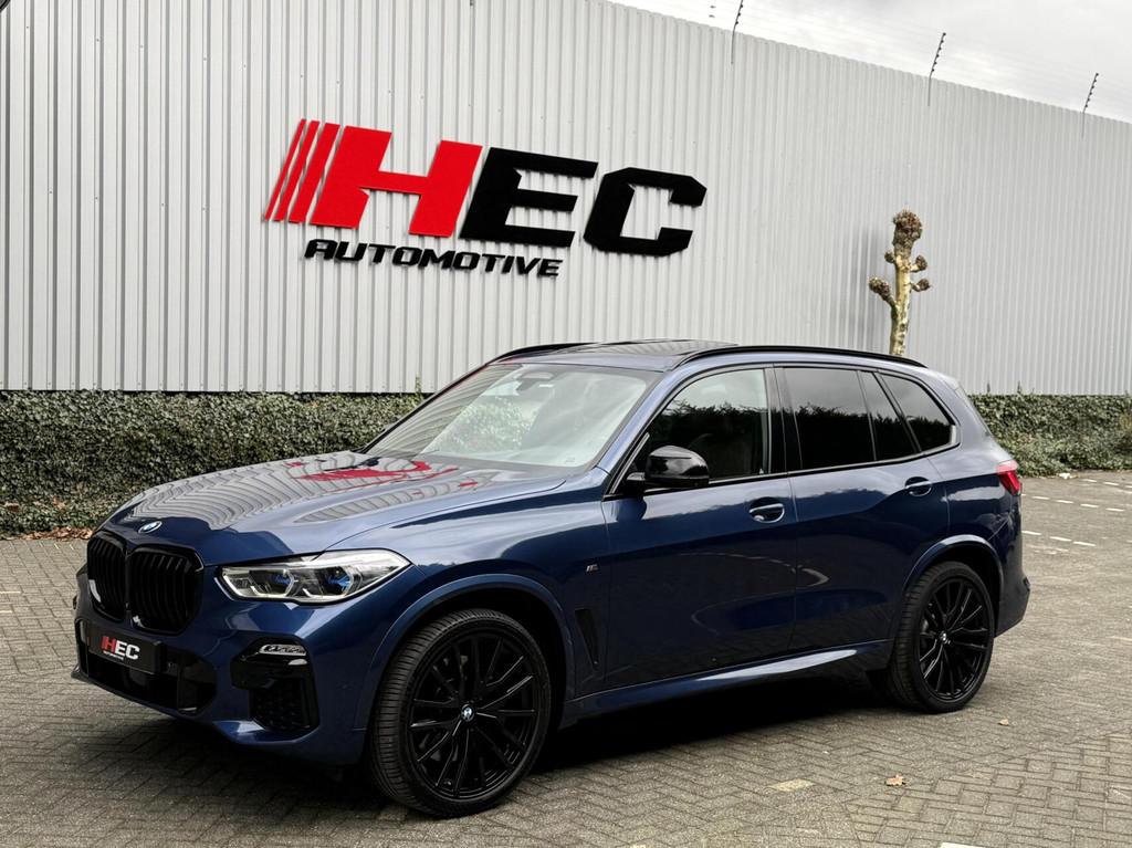 BMW X5 M50D|M-SPORT HUD|4WB|PANO|LASER|HK, Auto's, Gebruikt, 2993 cc, Blauw, Leder
