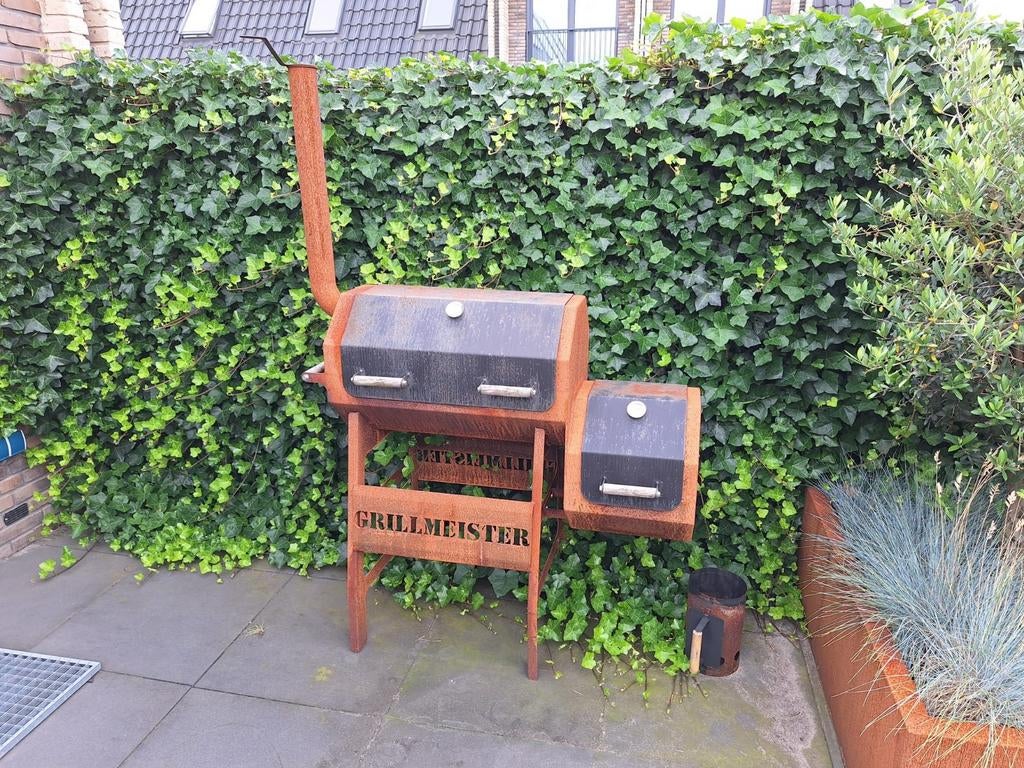 Cortenstaal smoker bbq, Tuin en Terras, Houtskoolbarbecues, Ophalen of Verzenden, Nieuw