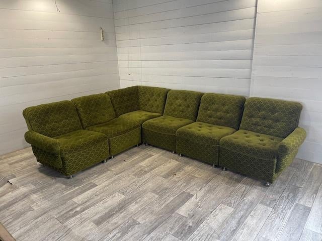 Retro modulair bankstel, Gebruikt, Ophalen of Verzenden, Vierpersoons of meer, Hoekbank