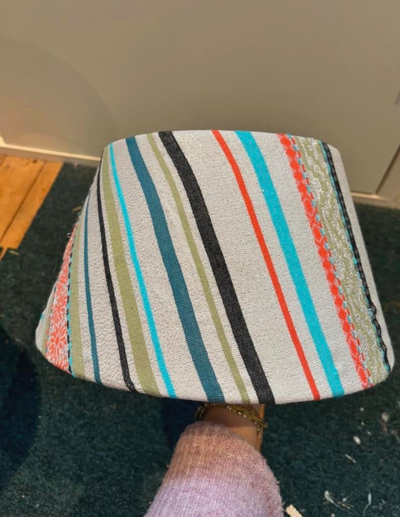Prachtige kleurrijke metallic lampenkap NIEUW, Ophalen of Verzenden, Zo goed als nieuw, Rond, Minder dan 25 cm