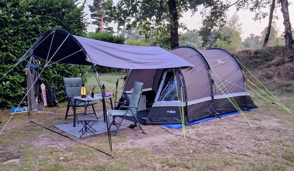 Obelink Benidorm 4 cooldark tunneltent + bijpassende luifel, Caravans en Kamperen, Ophalen, Zo goed als nieuw, Tot en met 4