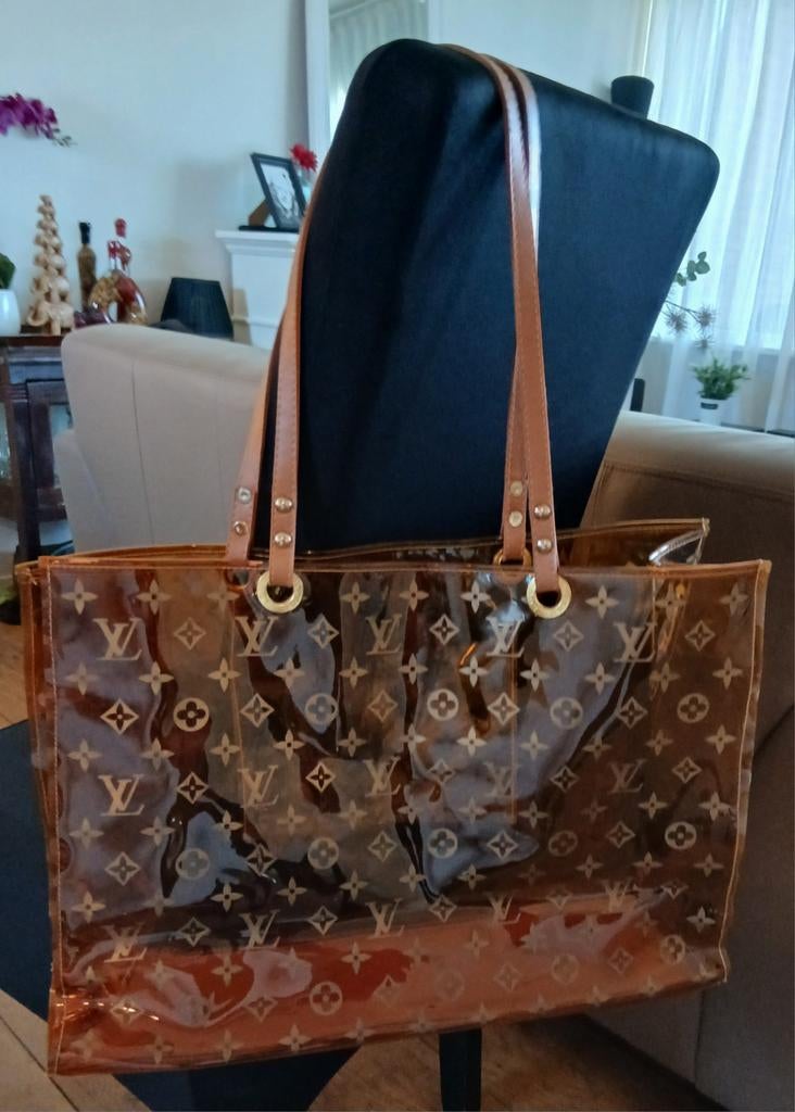 Louis Vuitton Transparante Shopper Tas, Ophalen of Verzenden, Zo goed als nieuw, Bruin, Shopper
